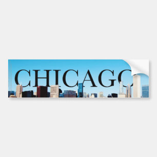 Chicago horisont med CHICAGO i himmlen Bildekal