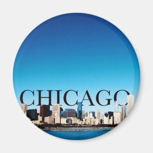 Chicago horisont med CHICAGO i himmlen Magnet