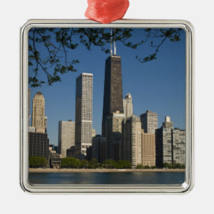 Chicago horisont och Lake Michigan, Lake Shore Julgransprydnad Metall