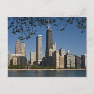 Chicago horisont och Lake Michigan, Lake Shore Vykort