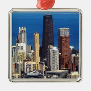 Chicago horisont och landmarks julgransprydnad metall