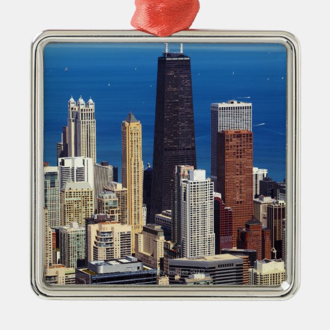Chicago horisont och landmarks julgransprydnad metall (Framsidan)