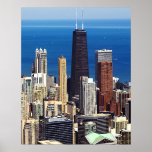 Chicago horisont och landmarks poster