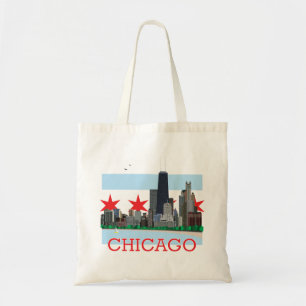 Chicago horisont- och stadsflagga tygkasse