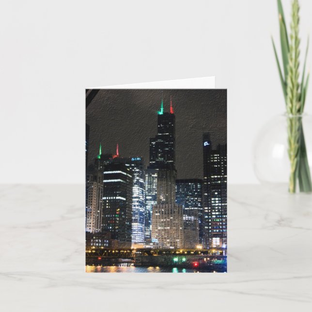 Chicago horisont på Christmans Helgkort (Framsida)