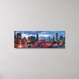 Chicago horisont på kanfas 12x36 canvastryck