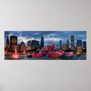 Chicago horisont på kanfas poster