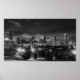 Chicago horisont på kanfas poster