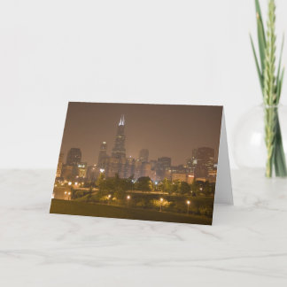 Chicago horisont på natten kort