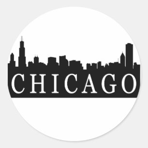 Chicago horisont runt klistermärke