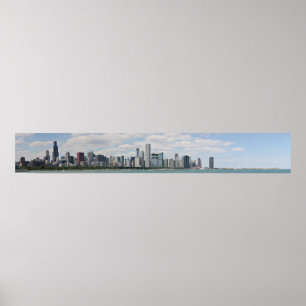 Chicago horisont som sett från adlerplanetarium poster