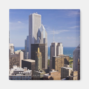 Chicago horisont som tittar in mot Lake Michigan Magnet