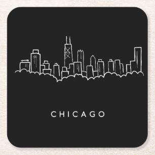 Chicago horisont underlägg papper kvadrat