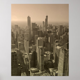 Chicago horisont, underskrift centrerar Skydeck Poster