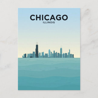 Chicago horisonten över Lake Vykort