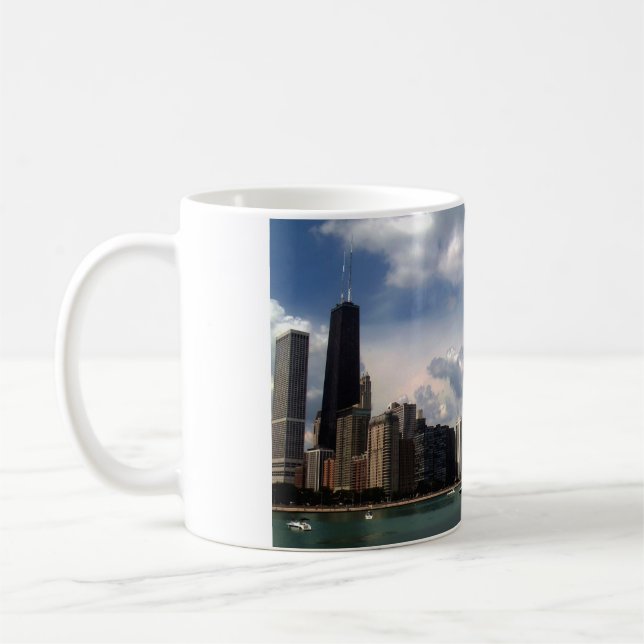 Chicago horisontLake Michigan sommar Kaffemugg (Vänster)