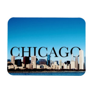 Chicago horisontmagnet med Chicago i himmlen Magnet