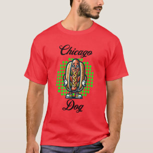 Chicago Hot dog Retro Popkonst T Shirt