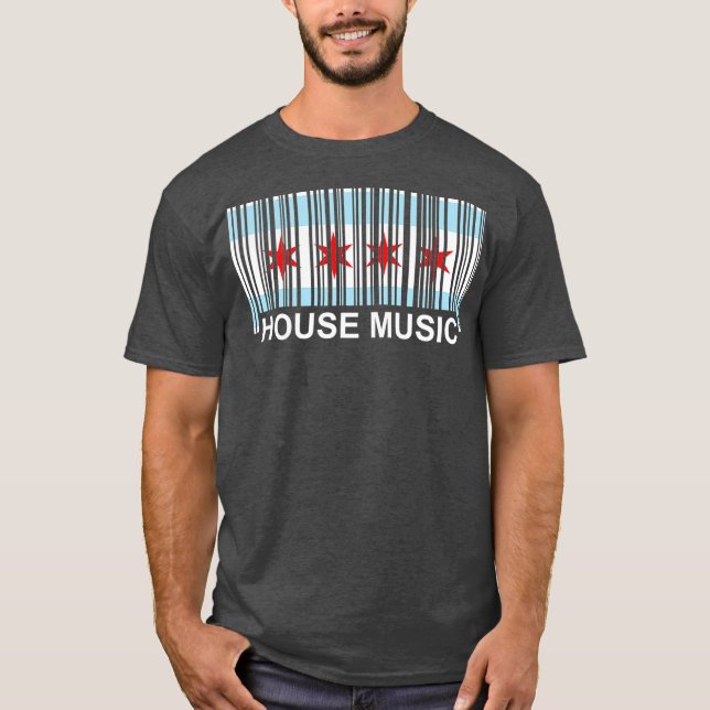 Chicago House Music - Barcode EDM DJ Illinois T Shirt (Framsida)