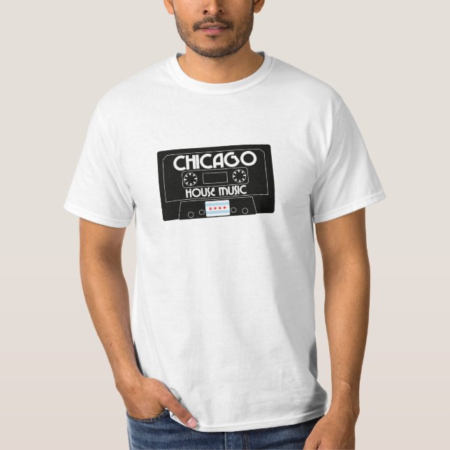 Chicago House Music Cassette (svart) T-shirt (Framsida)