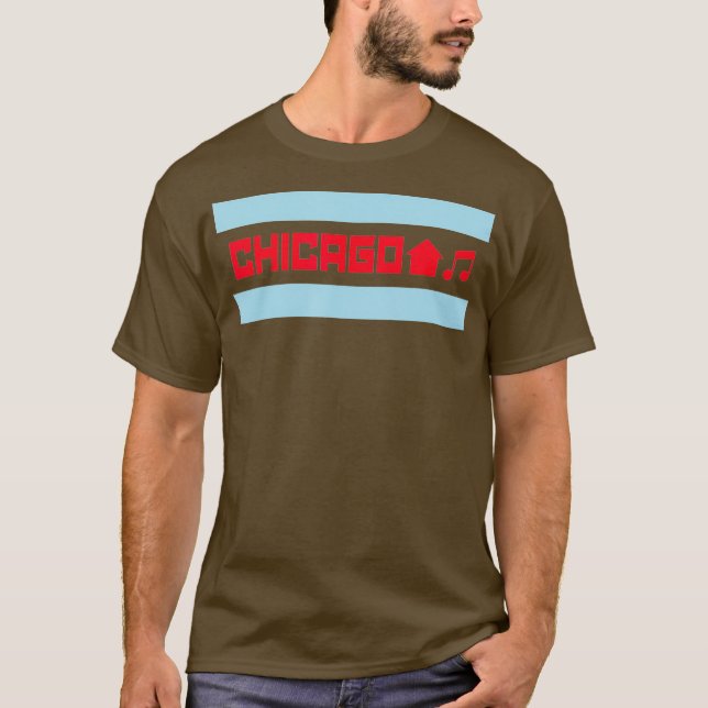 Chicago House Music - Chicago Flagga DJ EDM T Shirt (Framsida)