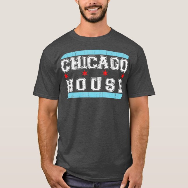 Chicago House Music - Flagga DJ Gift T Shirt (Framsida)