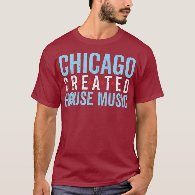 Chicago House Music - Rave Electronic Dance T Shirt (Framsida)