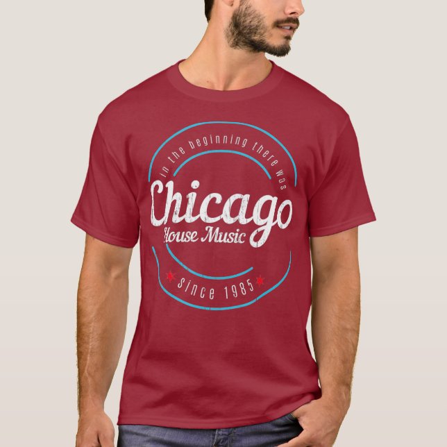 Chicago House Music Retro DJ Disco Gift T Shirt (Framsida)