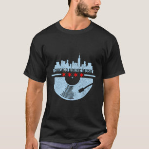 Chicago House Music Vintage Vinyl Dj Raver Flagga T Shirt
