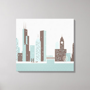 Chicago i vinter canvastryck