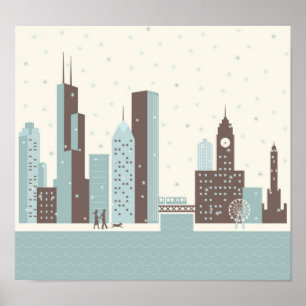 Chicago i vinter poster