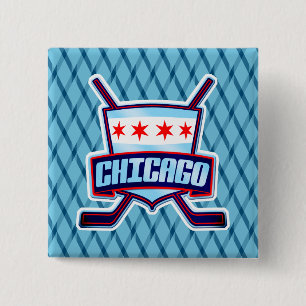 Chicago Ice Hockey Flagga Knapp