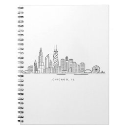 Chicago IL Cityscape Illustration Anteckningsbok
