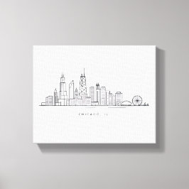 Chicago IL Cityscape Illustration Canvastryck