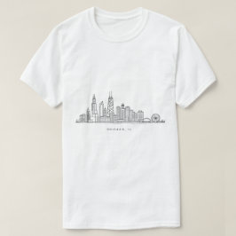Chicago IL Cityscape Illustration T Shirt