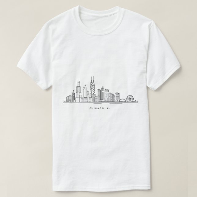 Chicago IL Cityscape Illustration T Shirt (Design framsida)