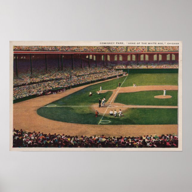 Chicago, IL - Comiskey Park, Home Plate, Basebal Poster (Framsidan)