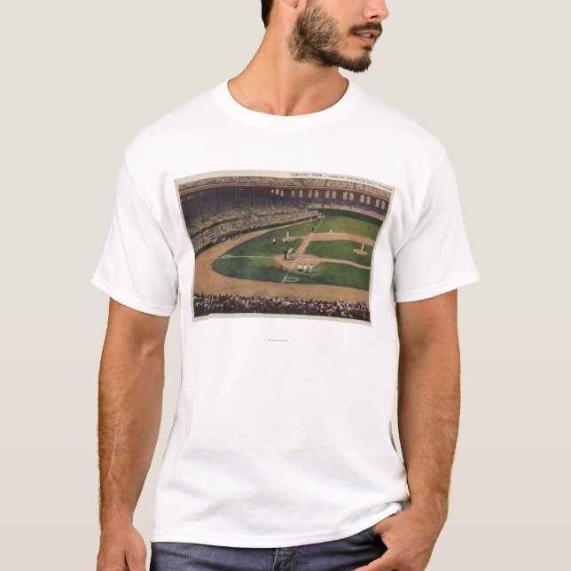 Chicago IL - Comiskey parkerar, hem- pläterar, Tee (Framsida)
