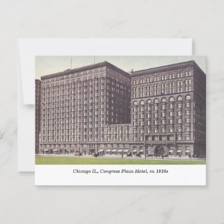 Chicago IL, Congress Plaza Hotel, c1910s vintage Vykort