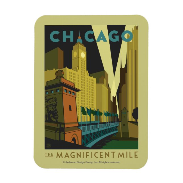 Chicago, IL - Den magnificent Mile Magnet (Vertikal)