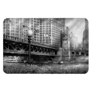 Chicago, IL - DuSable Bridge byggd 1920 - SV Magnet