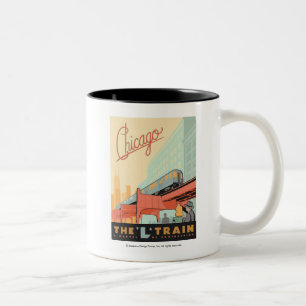 Chicago, IL - "L" Tåg Två-Tonad Mugg