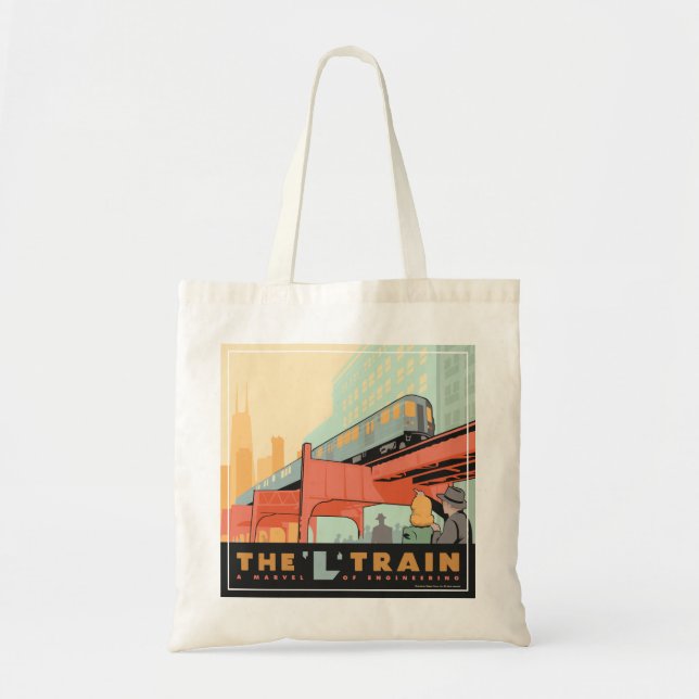 Chicago, IL - "L" Tåg Tygkasse (Framsidan)