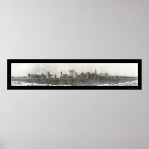 Chicago IL Michigan avenyfoto 1910 Poster
