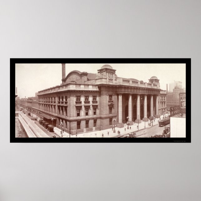 Chicago, IL Railroad Photo 1912 Poster (Framsidan)