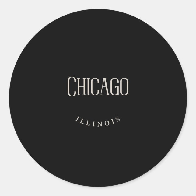 Chicago IL Runt Klistermärke (Framsida)