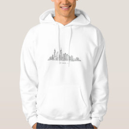 Chicago IL stadsillustration Hoodie