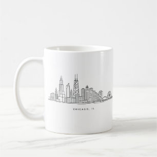 Chicago IL stadsillustration Kaffemugg