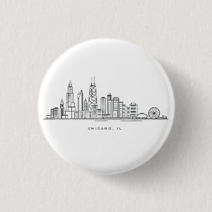 Chicago IL stadsillustration Knapp