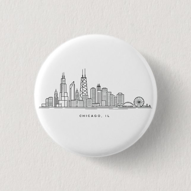 Chicago IL stadsillustration Knapp (Framsida)
